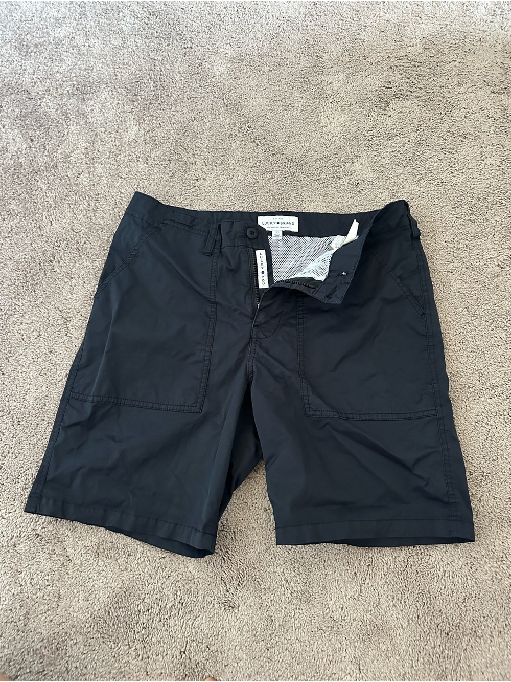 Lucky Brand Black Swim Trunks Men’s 33